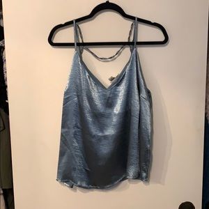Shiny Blue Tank Blouse